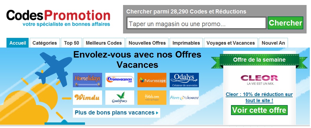 codePromotion site réduction pas cher