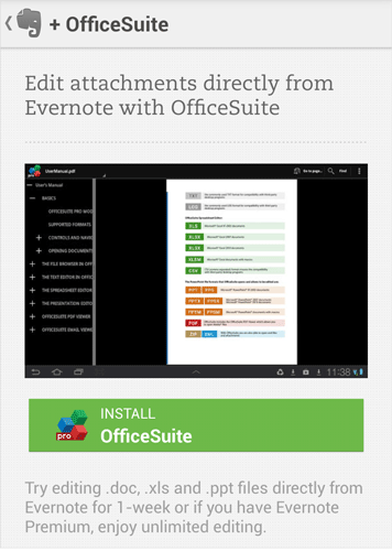 android officesuite evernote