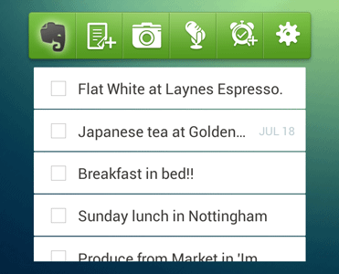 android widget evernote