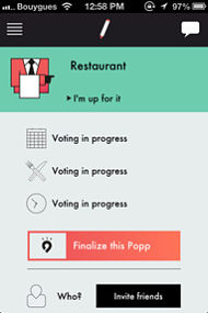 wepopp application restaurant sortie