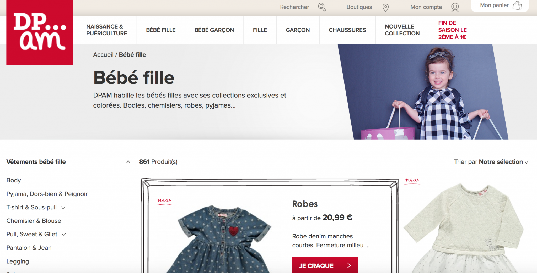 site ecommerce DPAM page categorie