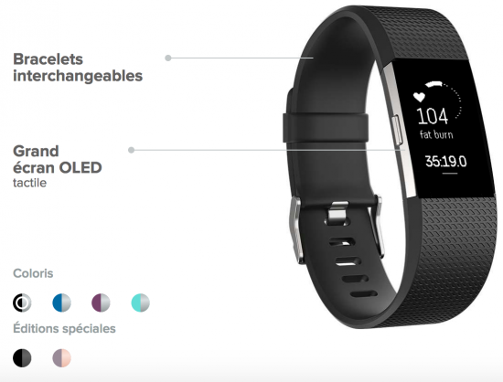 bracelet connecté Fitbit Charge 2