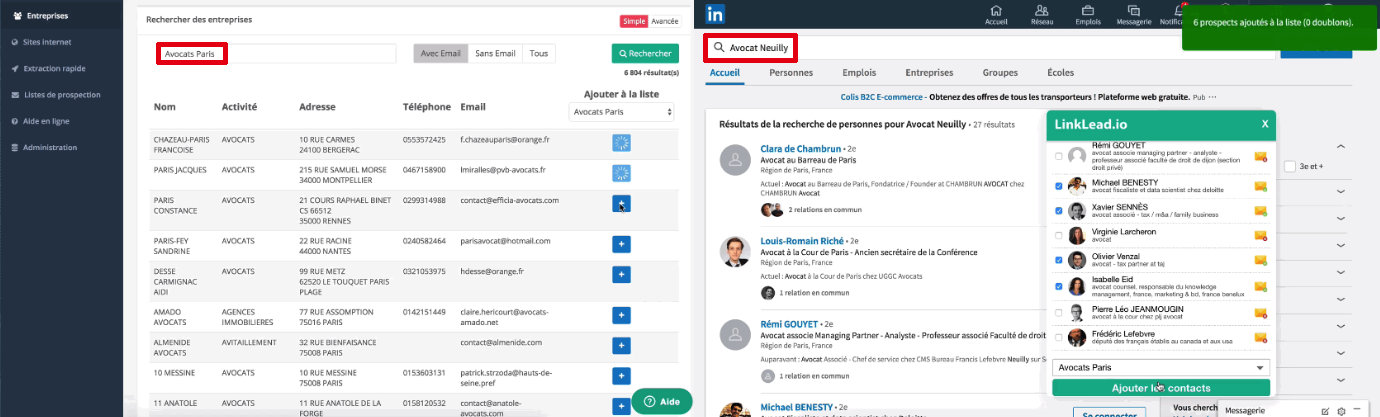 Linklead.io pour trouver des adresses email d'entreprises sur linkedin